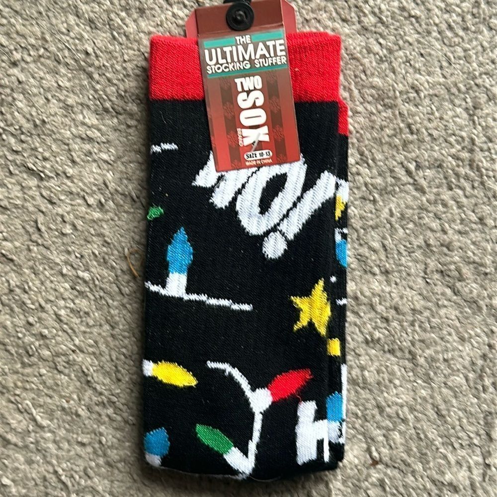 Two Sox Christmas Lights Ho! Ho! Ho! Crew Socks!